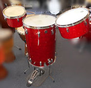 WFL 1955 Red Glass Glitter cocktail kit, 10.5 and 13 inch toms
