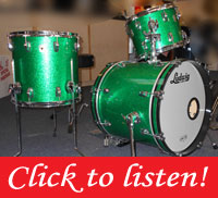 Ludwig, Classic Maple, Green Sparkle, 18, 12, 14