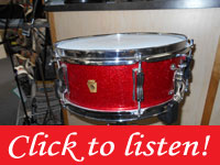 Ludwig, 60s Trans Badge, Red sparkle, 14 X 5